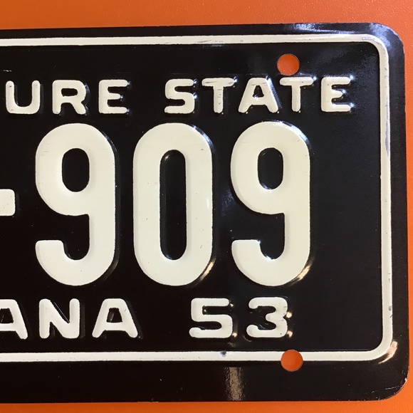 Vintage 1953 License Plate Montana State Bicycle Metal Mini Collectors - Picture 7 of 10